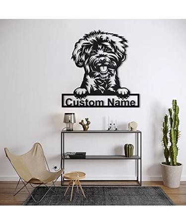 Soulsis personalized Labradoodle Hund H lzernschild Art |User -defined Labradoodle dog wooden shield |Birthday gift |Animal funny |Gift for Father's Day