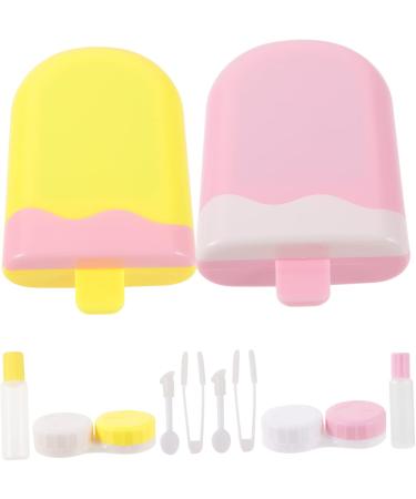 Buy Healeved Contact Lens Container with Mirror - Practical Organizer for Colored Lenses - Set of 2 Random Colors - 8x5cm - Buy Online on GoSupps.com