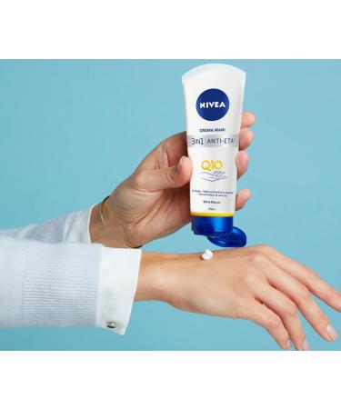  NIVEA Nivea 3-in-1 Anti-Aging Hand Cream with Q10 and UV Filters Anti-Wrinkle Moisturizing Lotion Prevents Spots Softens Cuticles 4 x 100ml Bottles - Buy Online on GoSupps.com
