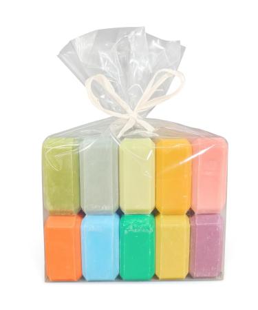 LE V RITABLE Le V ritable - Artisanal Scented Soap Luxury Bubbles Pack of 10 x 125g Scents: Argan Olive Aloe Vera Vanilla - Ylang-Ylang Sensitive Skin Organic and Natural Face & Hands Made in France