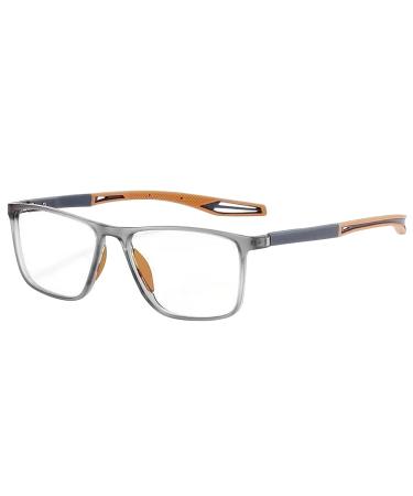 Kyaoayo anti-blue reading glasses ultra-light reading glasses for women men self-tinting varifting reading glasses with spring hinges UV protection sun reading glasses sports glasses for men gray+yellow 2.5 x