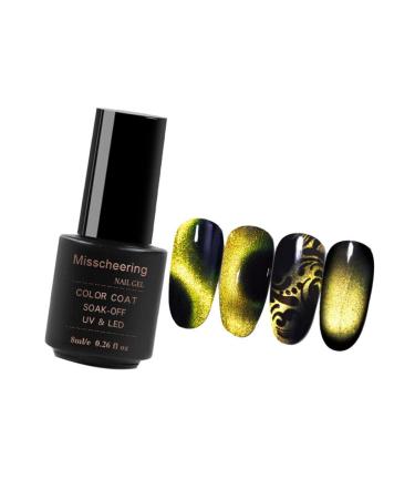 Uonlytech Nail Molding Gel Beetles Gel Cat Eye Gel Black Fingernail Polish Black Suits Diamond Cat Eye Nail Polish Nail Art Gel Polish Cat Eye Magnet for Nails Set Uv Gel Magnetic 9d Extend Picture 1