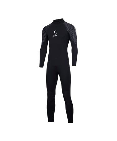 ZCCO Wetsuits Men's Women's 3mm Premium Neoprene Full Sleeve Dive Skin for Spearfishing,Snorkeling, Surfing,Canoeing,Scuba Diving Wet Suits Men's Black(2022) X-Large