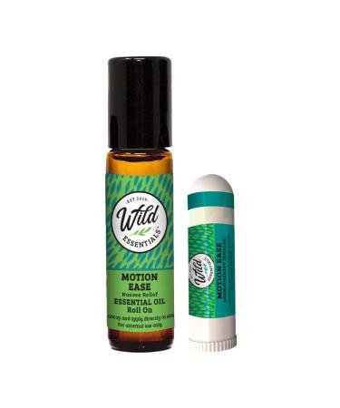 Motion Ease Nasal Inhaler and Roll On Essential Oils 2 Piece Set Relief for Motion Sickness Sea Sickness Car Sickness Nausea and Vomiting Dizziness