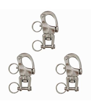 Long Buy 3Pack Swivel Eye Snap Shackle Quick Release Bail Rigging Sailing Boat Marine 316 Stainless Steel for Sailboat Spinnaker Halyard 2-3/4", silver