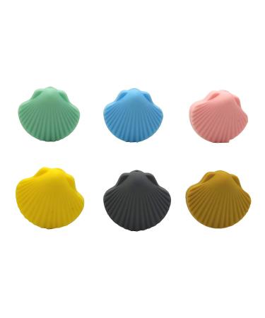 24pcs Mini Cute Silicone Shell Bead Animal Silicone Shellfish Bead for DIY Beading Mom Necklace Pendant Accessories (Mix Color 24pcs) Mix Color 12pcs