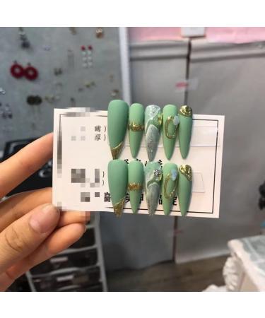 Temperament Enhancement Nail Patch Nail Patch Natural Fake Nails Luxury Temperament Finished Product wear Nail Repeatedly Used (10 Pieces) (Size : S) Small