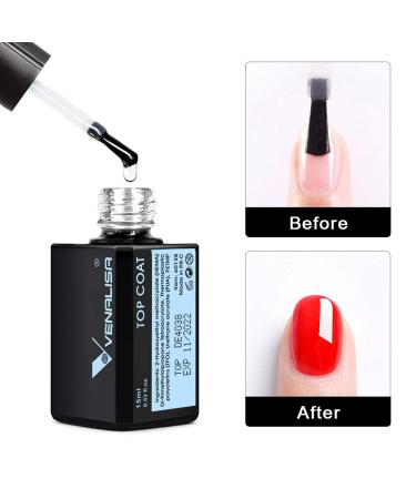 VENALISA 15ML No Wipe Tempered Top Coat - High Gloss, Scratch Resistant Finish | Long Lasting Gel Nail Polish Kit - Buy Online on GoSupps.com