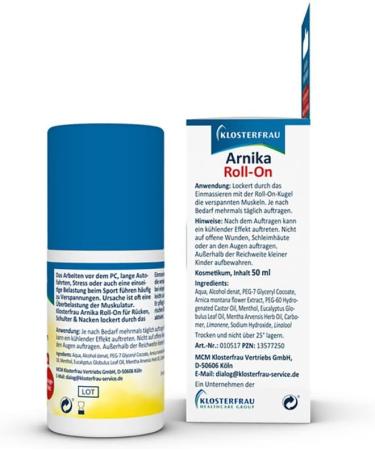 Klosterfrau Arnica Roll-On 6x50ml | Tension Relief & Massage Effect | International Shipping - Buy Online on GoSupps.com