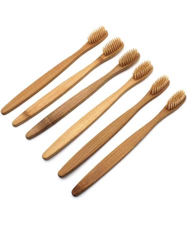Eco-Friendly Bamboo Toothbrush Set - 8 Natural Wooden Brushes with Soft Bristles for Sustainable Oral Care - Buy Online on GoSupps.com