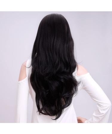 Premium Black 11# Hair Extensions for Women - 61cm Long Corrugated Clip-In - Japanese Kan Kalion Synthetic Fibers - 210g - Buy Online on GoSupps.com