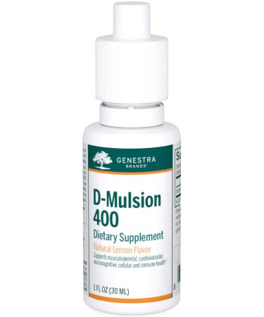 Genestra Brands D-Mulsion 400 | Emulsified Vitamin D | 1 fl. oz. | Natural Lemon Flavor