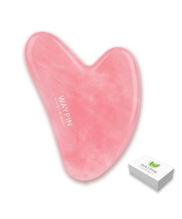 Gua Sha Stone, Rose Quartz Guasha Tool for Face and Body Skin Massage, Daily Anti-Aging Health and Skin Care Tool, for SPA Acupuncture Therapy Pink - Buy Online on GoSupps.com