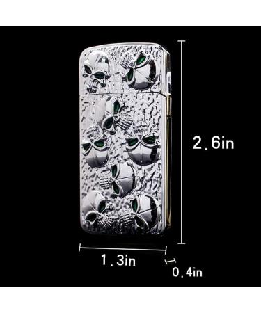 2 (Pcs) Metal Skull Jet Torch Lighter Refillable Butane and Adjustable Lighters Jet Flame Windproof Lighter Birthday Outdoor BBQ Candles (No Methane Gas) - Buy Online on GoSupps.com
