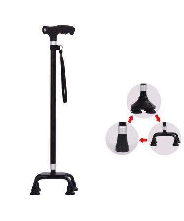 3-in-1 Crutches Detachable base crutch aluminum alloy cane with LED light Walking Canes Elderly Non-slip Walker Interesting Selfless dedication