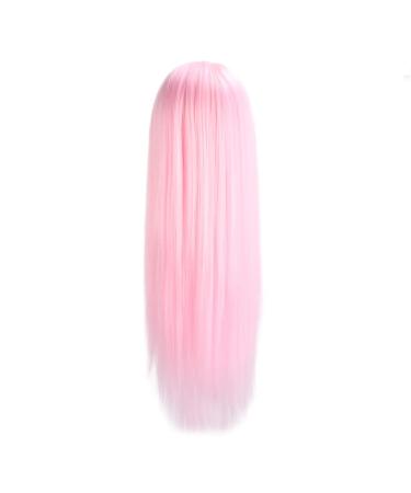Long Pink Hair Styling Training Head Synthetic Fiber Doll for Braiding & Smoothing Practice | International Shipping Available - Buy Online on GoSupps.com