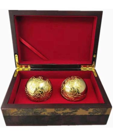 Umiup Adult Stress Ball - Chinese Style Pure Copper Hand-Carved Dragon & Phoenix Meditation Ball for Health & Decompression - Buy Online on GoSupps.com