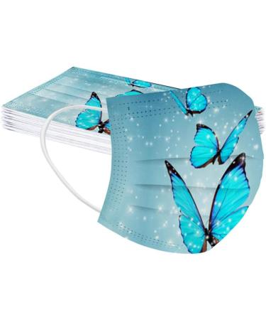 50 Pack Disposable 3-Layer Non-Woven Fabric Face Masks - Butterfly Motif Breathable Neck Gaiter Bandana for Adults | Amyglin - Buy Online on GoSupps.com