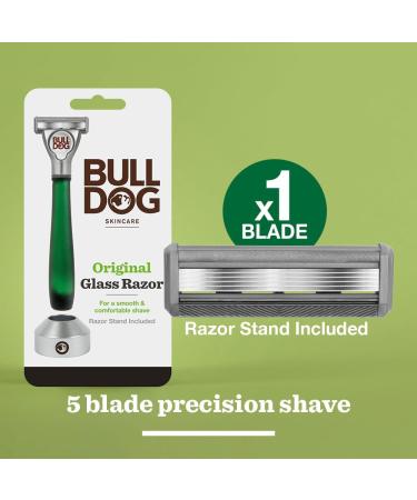 BULLDOG SKINCARE - Original Green Glass Razor Smooth Glide Includes Razor Stand - Buy Online on GoSupps.com