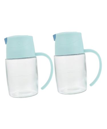 Zerodeko 2pcs Condiment Bottles Oil Vinegar Dispenser Kitchen Oil Dispenser Salad Dressing Dispenser Glass Jar Cheese Container Non Drip Olive Oil Pot Pp Soy Sauce Bottle Japanese-style 13.2X11X7.2CM Blue