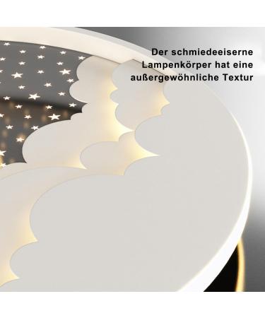 Buy Ahxiaozn LED Star Moon Ceiling Lamp for Kids | Dimmable Remote Control | 50cm White Bedroom Light | Perfect for Girls & Boys Rooms - Buy Online on GoSupps.com