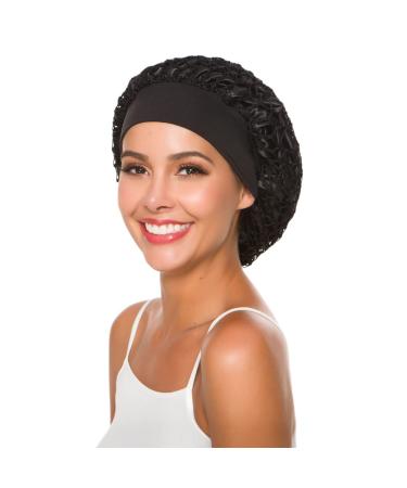 Crochet Hair Net Snood Hat Satin Sleep Cap for Women - Black - Buy Online on GoSupps.com