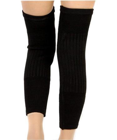 Winter Knee Warmers Knee Brace Sleeve Leg Warmer for Women Men Wool Thicken Thermal Knee Brace Sleeve Black - Buy Online on GoSupps.com