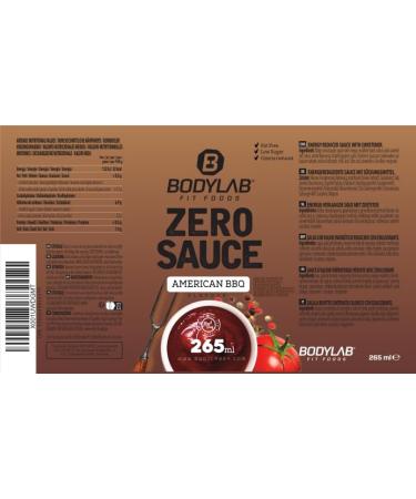 BODYLAB24 Zero Sauce American BBQ 265ml - Low Calorie Fat & Sugar Reduced Perfect Sauce for Every Diet - Buy Online on GoSupps.com