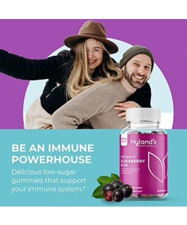 Hyland's Organic Elderberry Plus Gummies Organic Black Elderberry with ZINC and Vitamin C Immune Support Supplement for Adults 60 Vegan Gummies (30 Days) Adult - 60 Count 60 Count (Pack of 1) - Buy Online on GoSupps.com