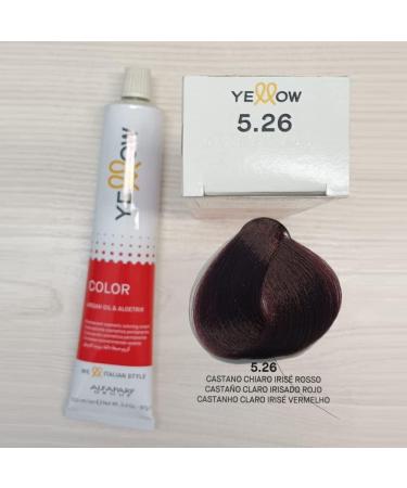 Permanent Cosmetic Coloring - 5.26 Castano Light Iridescent Red - Yellow Color Argan Oil & Aloetrix - 100 ml - Alfaparf Group - Buy Online on GoSupps.com
