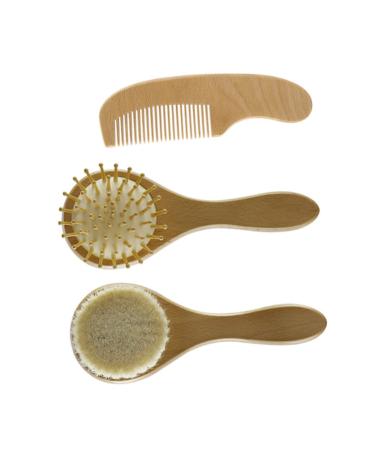Lurrose 3pcs Bath Brush Set Kids Tool Set Baby Grooming Kit Cleaning Scrubber Baby Grooming Hairbrush Body Exfoliating Brushes Bath Brush Baby Wooden Khaki Multi-use Woolen Brush Baby Comb