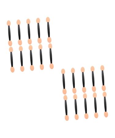 HAPINARY 200 Pcs Double Ended Makeup Brush Emulsion Tipped Oval Makeup Tool Makeup Sponges Plastic
