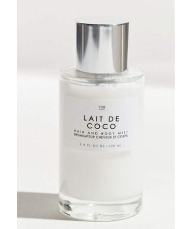 Gourmand Lait De Coco Hair + Body Mist 3.4 Fl.Oz! Blend Of Bergamot, Vanilla Praline And Creamy Coconut! Perfumed Hair & Body Mist For All Day Long-Lasting Freshness! Choose Your Scent! (Lait De Coco)
