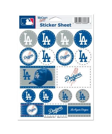 WinCraft MLB Los Angeles Dodgers Vinyl Sticker Sheet, 5" x 7"