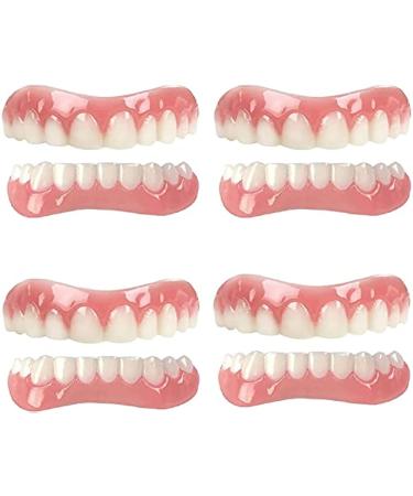 WGTCzy cosmetic veneer Temporary denture teeth natural shadows Immediate teeth at the top and below veneers Snap on comfort facilities for bad teeth men and women (4 couples)