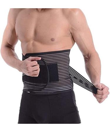 Lumbar belt back support for men and women back pain sciatica herniated disc double adjustable elastic belt breathable and convenient (color: Black Size: XL/X-L XL/X-Large black