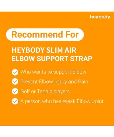 Heybody Slim Air Elbow Support Strap - Gray Medium | Elbow Brace Band for Ultimate Support - Buy Online on GoSupps.com