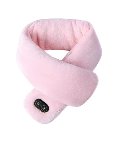 Ispchen heated USB heating scarf electrically heated scarf neck warmer with 3 levels adjustable temperature control unisex women men winter heating scarf neck thermal pillow pink
