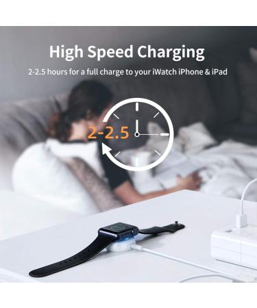 Apple MFi Certified 2 in 1 Portable Wireless Charging Cable for Apple Watch and iPhone - Compatible with Series 8/7/SE/6/5/4/3/2/1 & iPhone 12/13/14/Pro/Max/XR/XS Max - USB A Port - Buy Online on GoSupps.com
