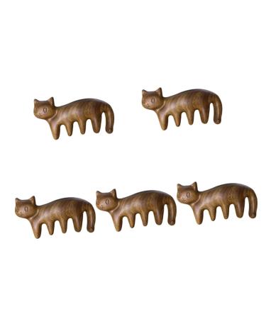Beaupretty 5st kitten massage comb Cute creative hair comb hair massage scalp massage tool scalp ridge scraping the scalp comb meridian massage head scrap sandal wood