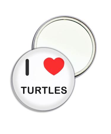 I Love Turtles - 55mm Round Compact Mirror