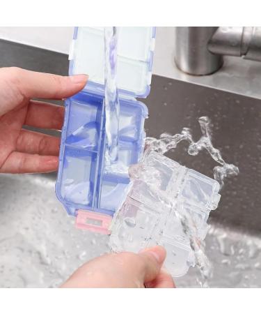 Travel Pill Organizer with 560 Labels - Small 10 Compartment Medicine Box | Essential Travel Kit (Gray - Buy Online on GoSupps.com