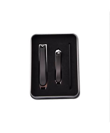 Nail Clipper Set Stainless Steel Toenail Fingernail Clippers Slant Side Edge Nail Cutter Manicure Pedicure Set (Color : ACD Black)