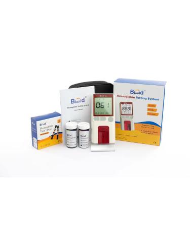Bioaid Hemoglobin Test Meter kit with 50pcs strips 50 lancets and 50 capillary tubes