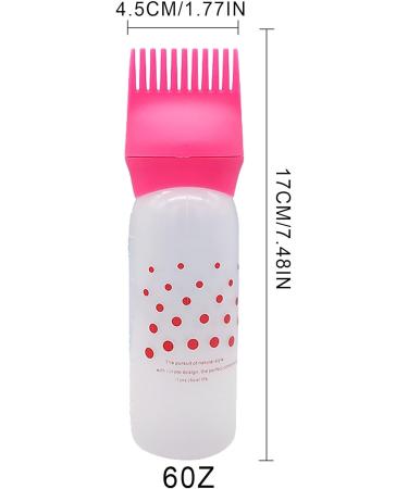 itrimaka Root Comb Applicator Bottle - Bottle Applicator Brush with Graduated Scale | Hair Oiling Applicator Bottle for Hair Dye Oil Comb Precise for Scalp and Hair Care Red - Buy Online on GoSupps.com