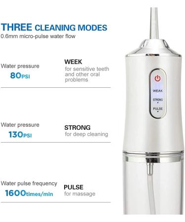 Buy Cordless Electric Water Flosser - Rechargeable Oral Irrigator | 3 Modes 4 Tips Portable IPX7 Waterproof - Ideal for Home & Travel - Buy Online on GoSupps.com