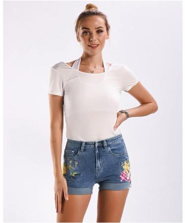 COMLIFE Women's Irregular Denim Shorts with Tassels | Mid Waisted | Blue-sl095 - Buy Online on GoSupps.com