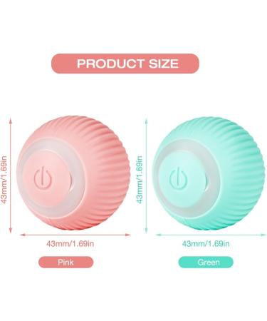 TGKYK Electric Cat Toys - Interactive Intelligent Balls for Cats & Dogs - 2 Pack (Pink & Green) - Quiet & Fun Playtime - Buy Online on GoSupps.com