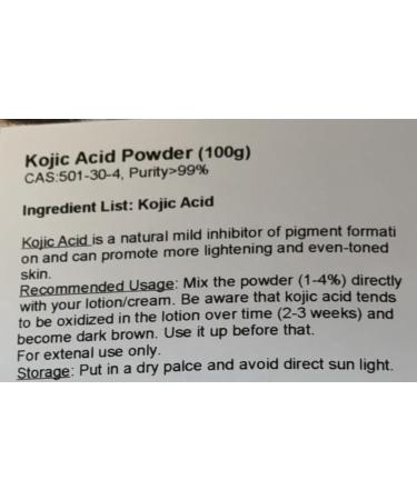 Kojic Acid Powder 100g | Pure Skin Brightening & Whitening | International Shipping Available - Buy Online on GoSupps.com