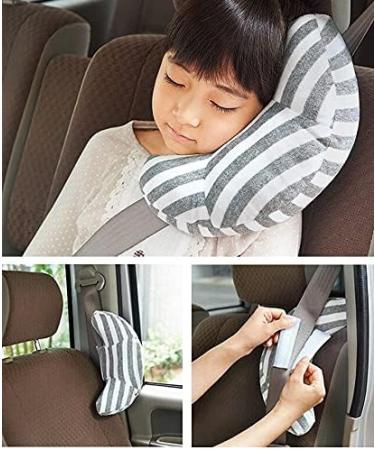 Soft Comfort Car Seat Belt Cover for Kids | Safety Shoulder Pad & Neck Support | Grey Stripe | Universal Fit for Boys & Girls - Buy Online on GoSupps.com